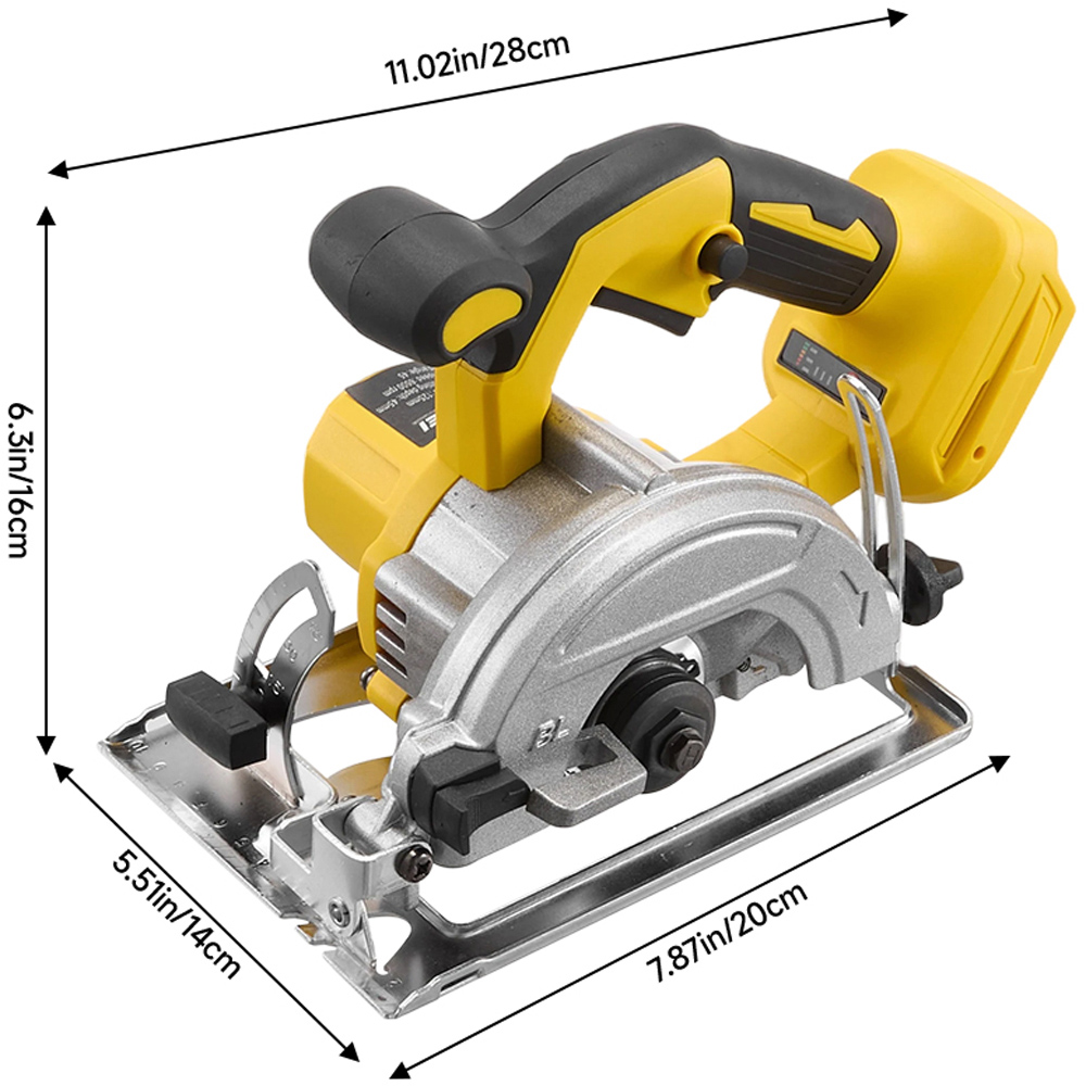Living and Home GT140114 18V Yellow Cordless Electric Circular Saw 127mm Image 7