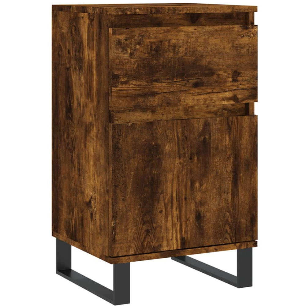 vidaXL Single Door Single Drawer Smoked Oak Sideboard Image 5