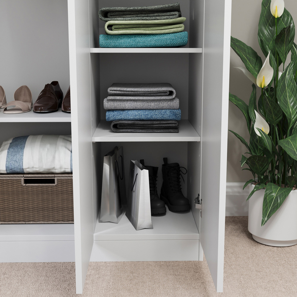 Vida Designs Riano 3 Door White Wardrobe Image 7