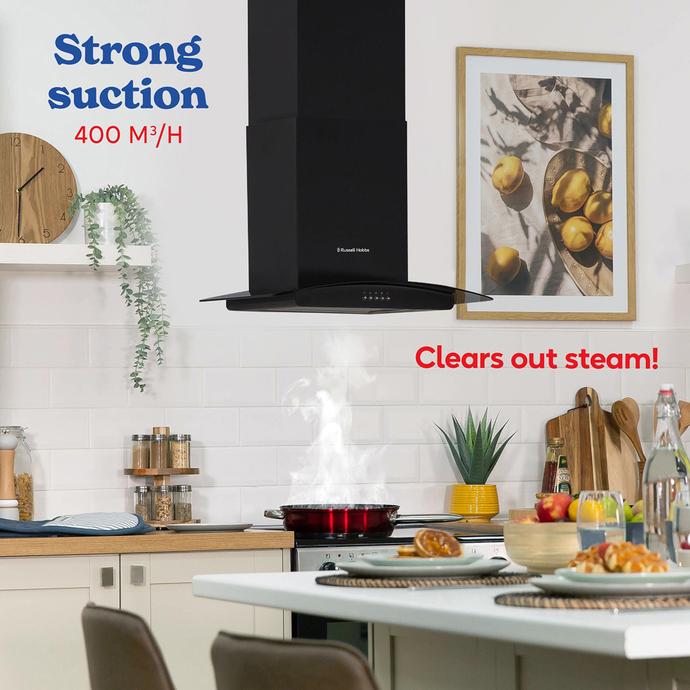 Russell Hobbs RHGCH601B-M/01 Black 60cm Wide Chimney Cooker Hood Image 5