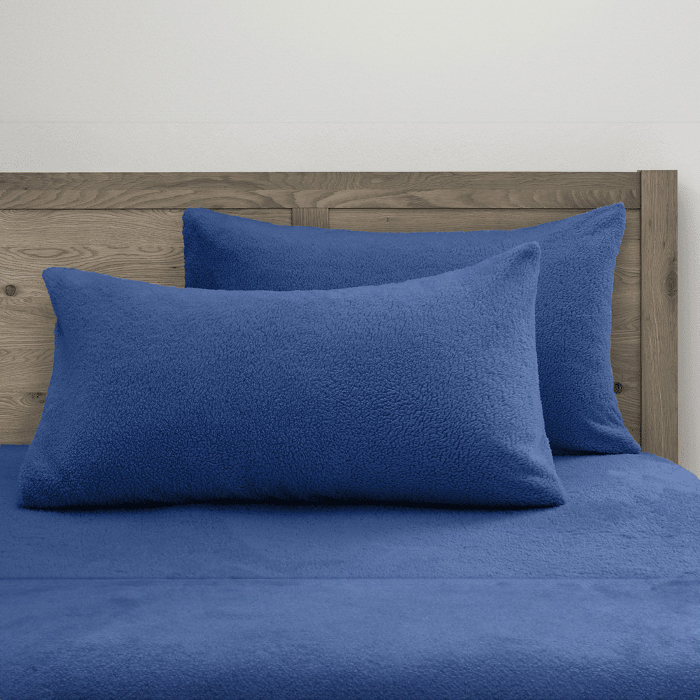 Velosso Single French Blue Teddy Fleece Duvet Set Image 2