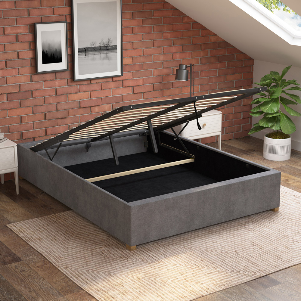 Aspire Furniture King Size Steel Plush Platform Ottoman Bed Image 2
