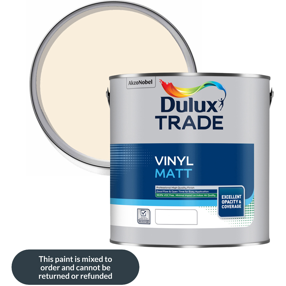 Dulux Trade Ivory Lace Walls and Ceilings Vinyl Matt Paint 2.5L Image 1