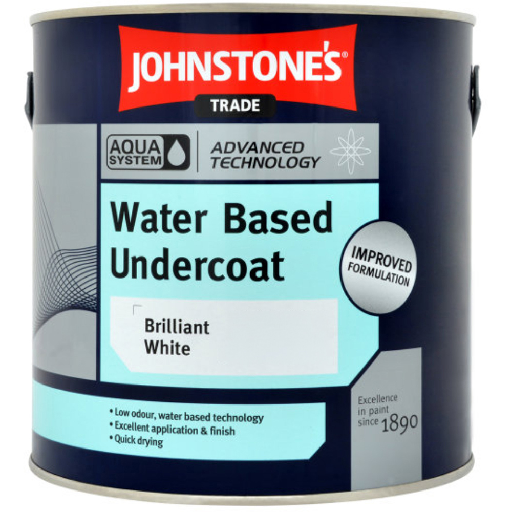Johnstone's Trade Aqua Brilliant White Undercoat Paint 2.5L Image