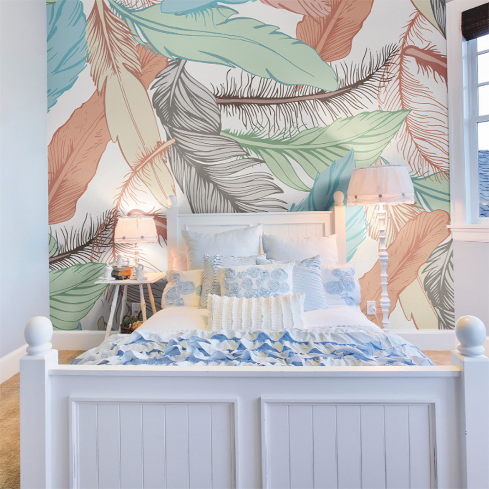 Origin Murals Oversized Feathers Multicolour Wall Mural Image 1