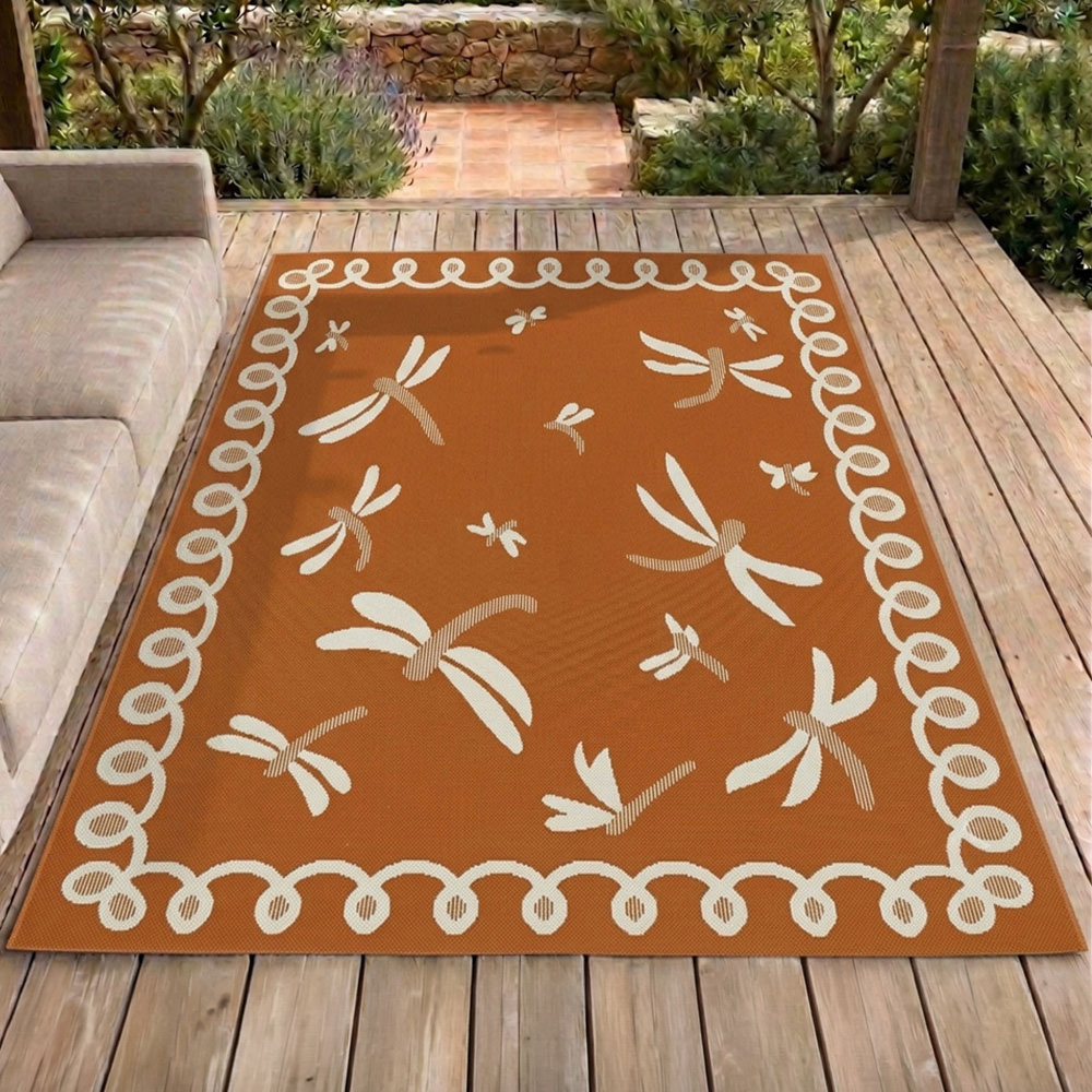 Portland Rugstyle Terracotta Dragonfly Rug 200 x 290cm Image 1