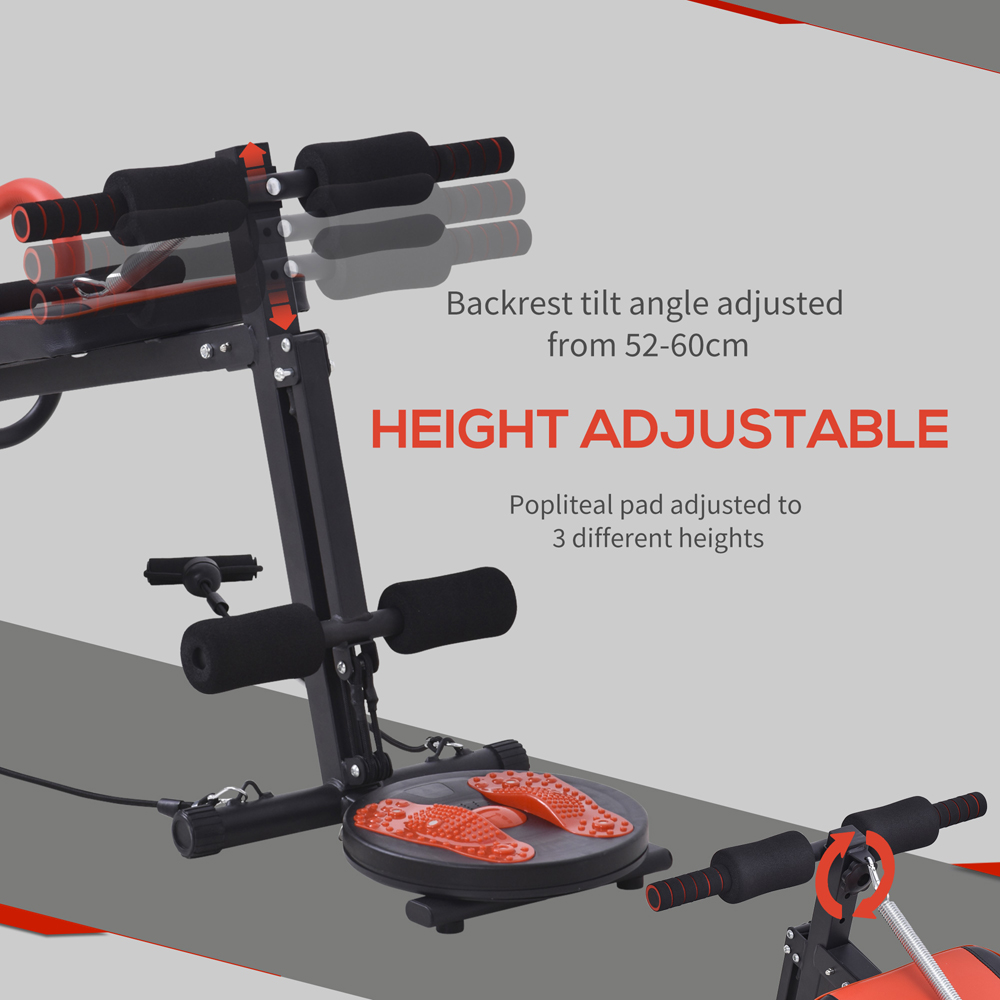 HOMCOM Red and Black Multifunctional Sit Up and Dumbbell Bench Image 6