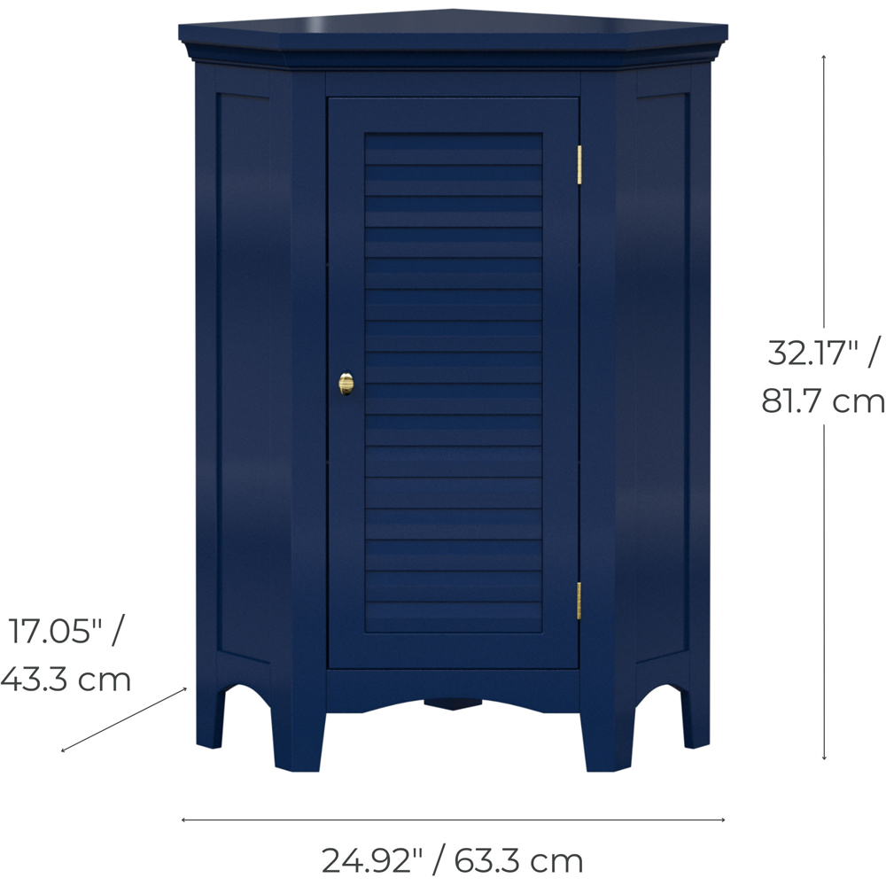 Teamson Home Glancy Single Door Navy Wooden Corner Stand Floor Cabinet 32 inch Image 8