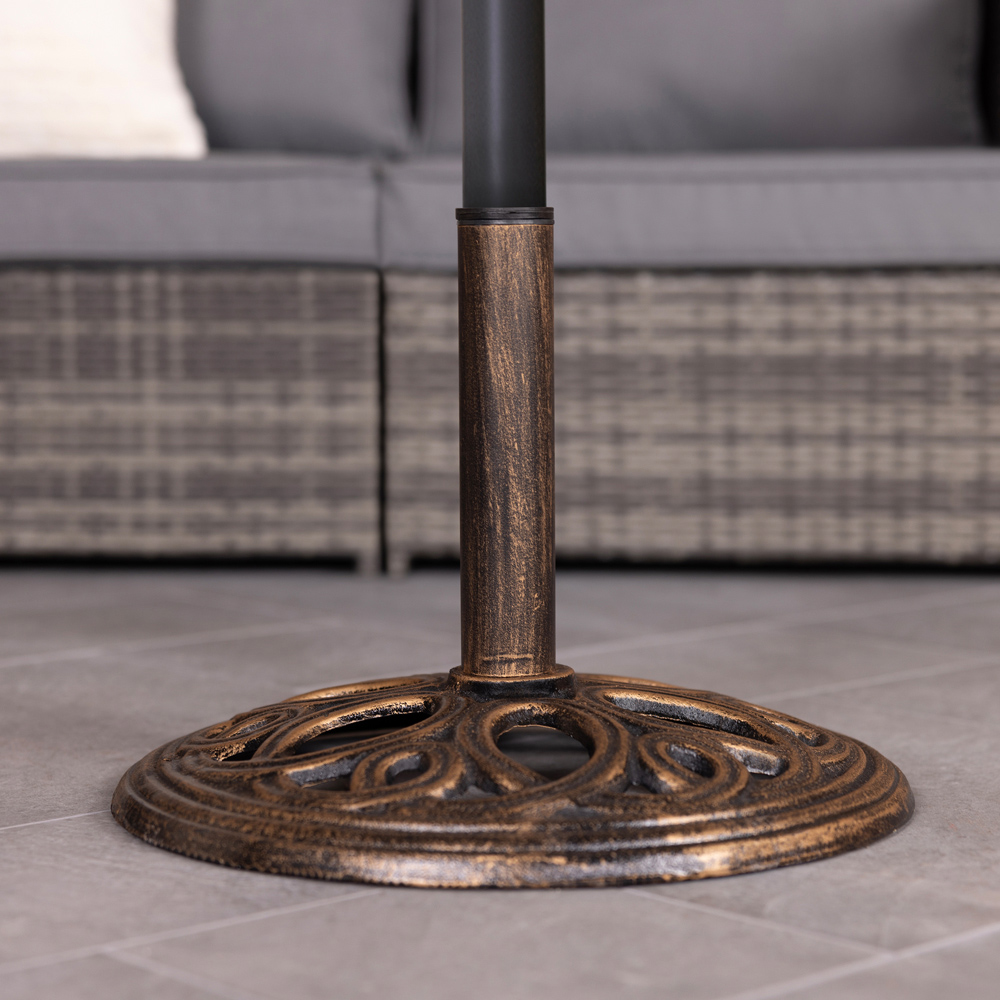 Charles Bentley Bronze Round Cast Iron Parasol Base 12kg Image 2