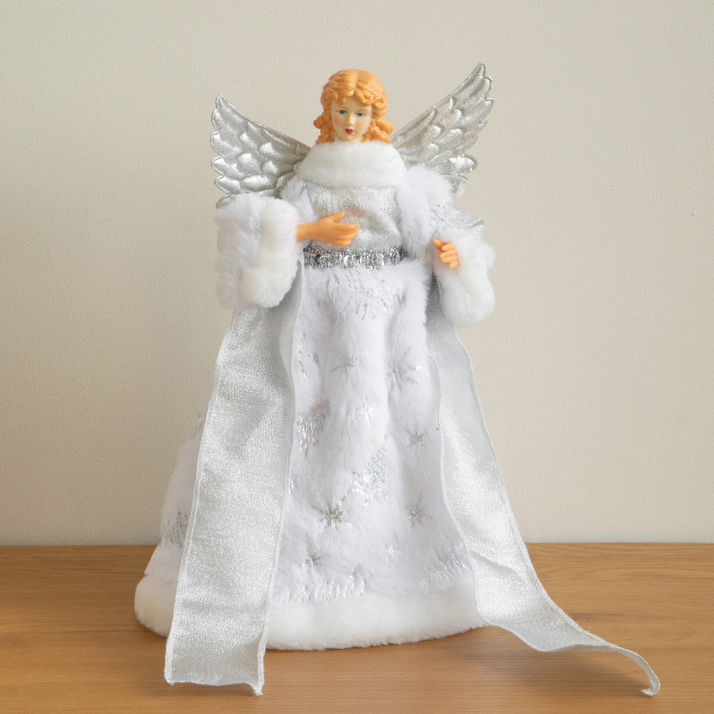 Samuel Alexander Traditional Silver Angel Christmas Tree Topper 30cm Image 3