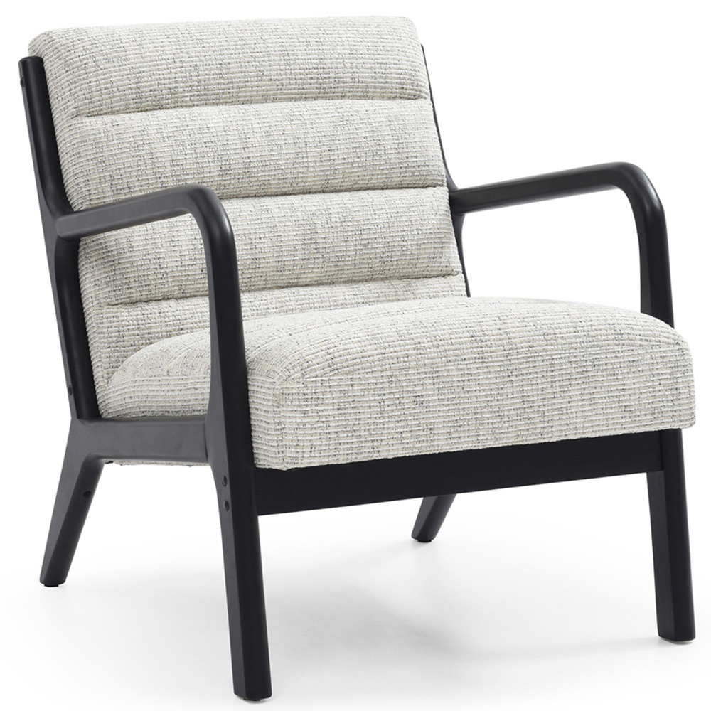 Otis Black and Natural Cord Static Ribbed Armchair Image 3