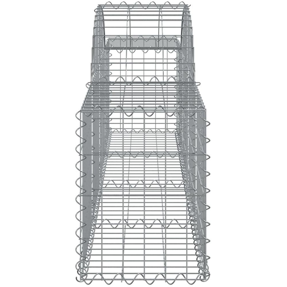 vidaXL Silver Galvanised Iron Arched Gabion Basket 200 x 30 x 40/60cm 2 Pack Image 3