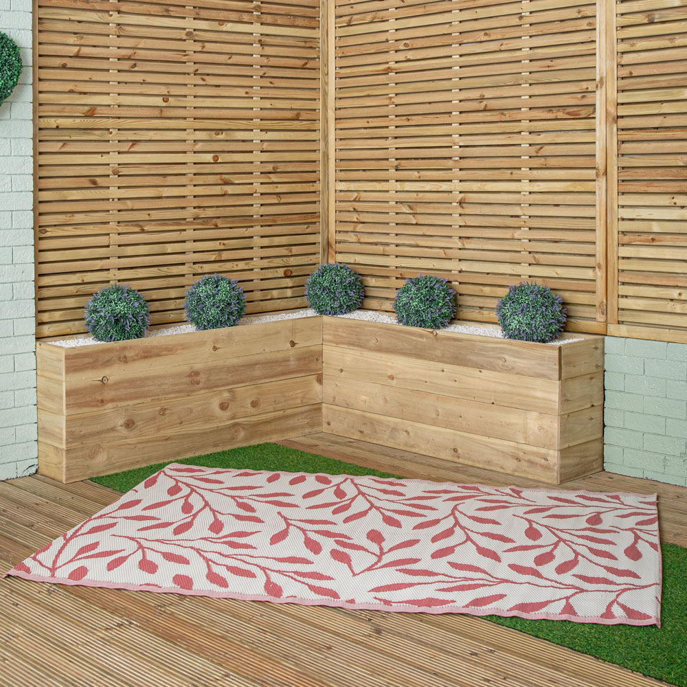 Samuel Alexander Red Ochre Leaves Outdoor Rug Mat 150 x 210cm Image 2