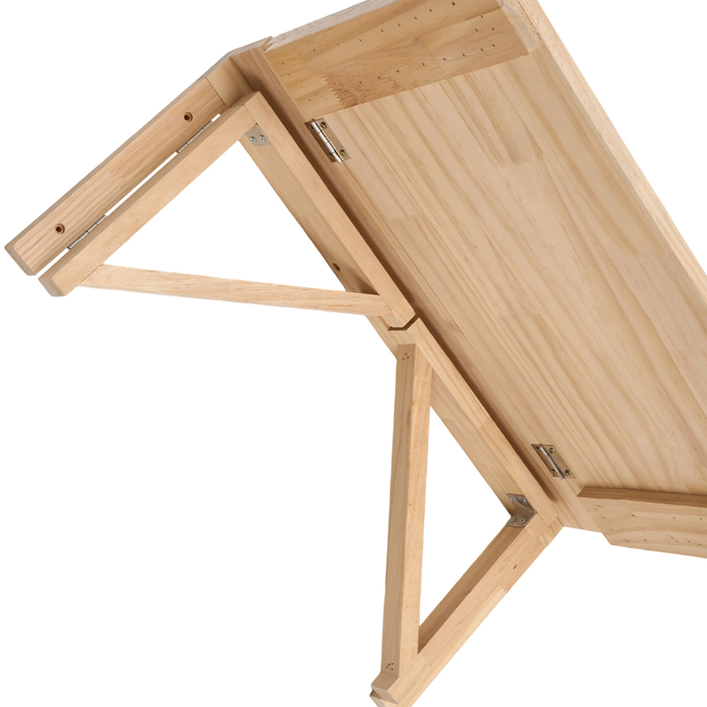 Living and Home Natural Wall Mounted Folding Table with Wooden Brackets 60 x 40cm Image 6