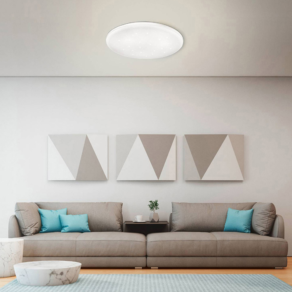 EGLO Frania-S Metal And Plastic Round White Crystal Effect Integrated LED Flush Ceiling Light Image 2