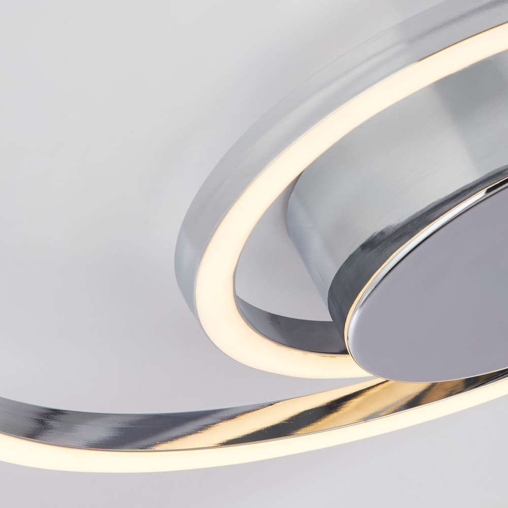 Lighting Collection Furness Chrome Acrylic Crystal LED Ceiling Flush Light Image 4