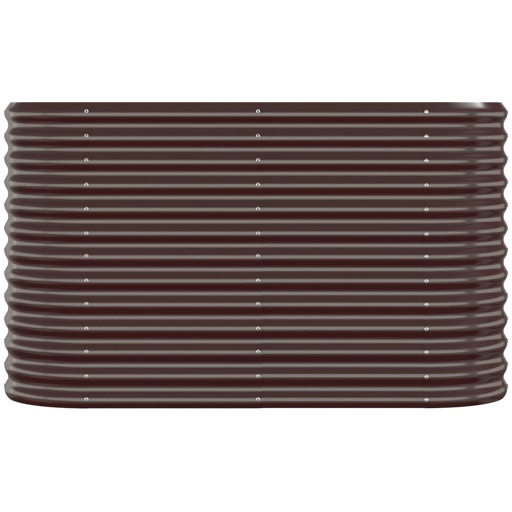 vidaXL Brown Galvanised Steel Raised Garden Bed 114 x 40 x 68cm Image 2