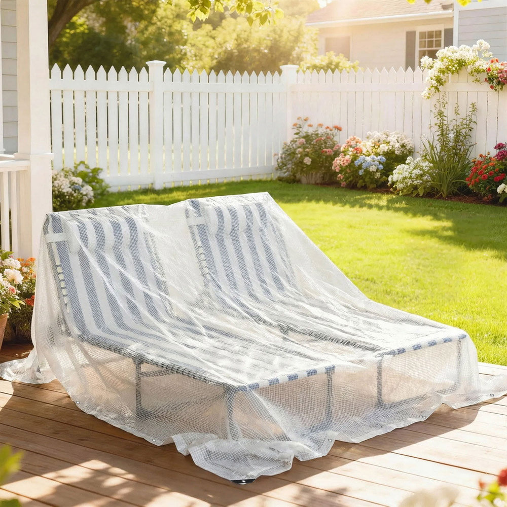 Outsunny 3 x 5m White PE Waterproof Tarpaulin Image 2