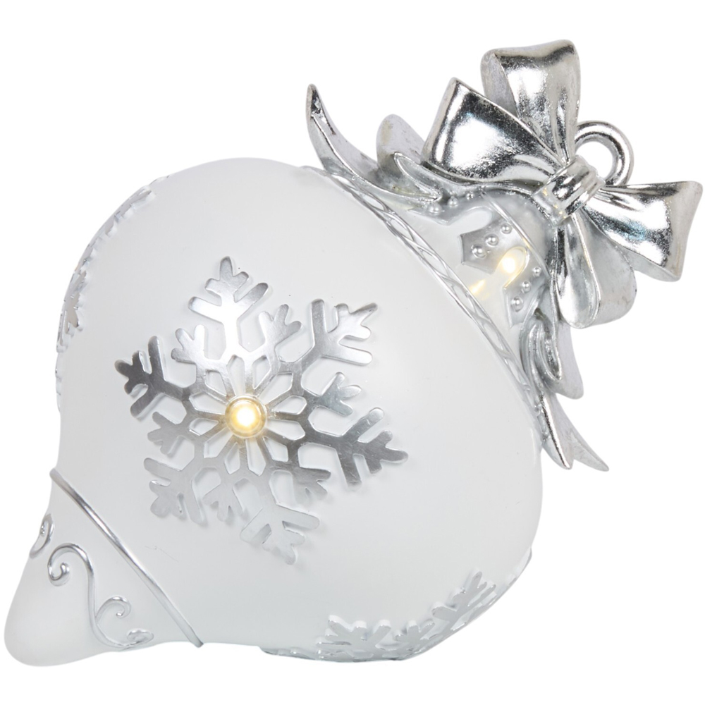 Light Up Bauble Ornament Silver Image 1