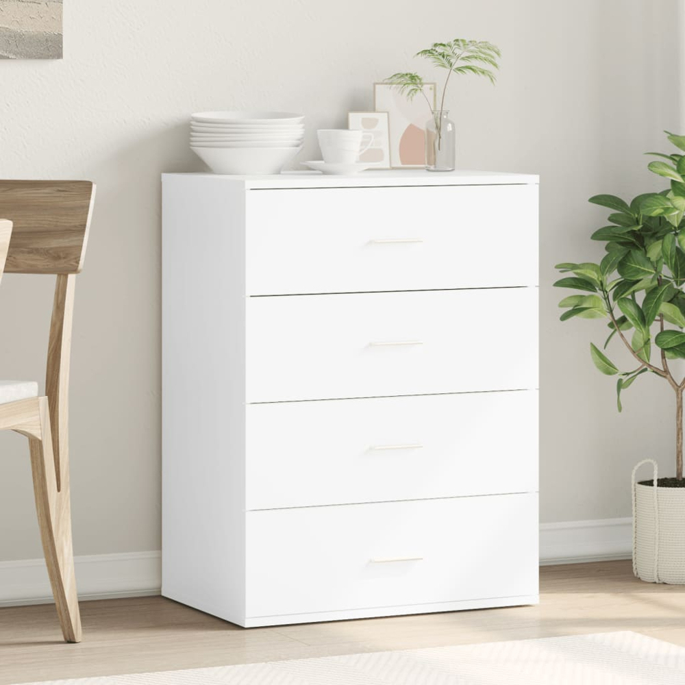 vidaXL 4 Drawer White Sideboard Image 9