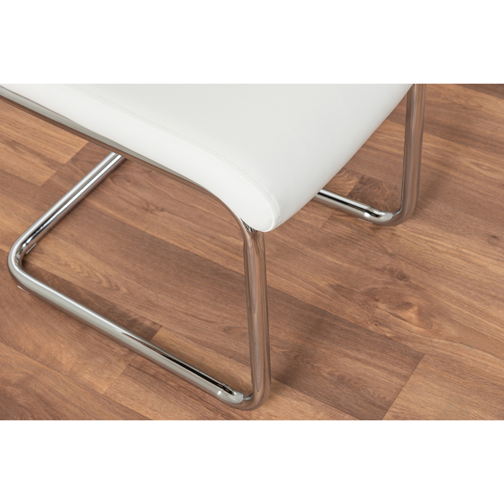 Furniturebox Molini Fontana 4 Seater Dining Set Grey Gloss White and Chrome Image 6