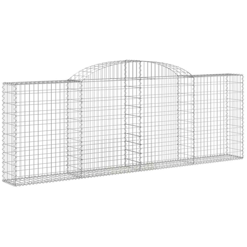 vidaXL Silver Galvanised Iron Arched Gabion Basket 300 x 30 x 100/120cm 5 Pack Image 1