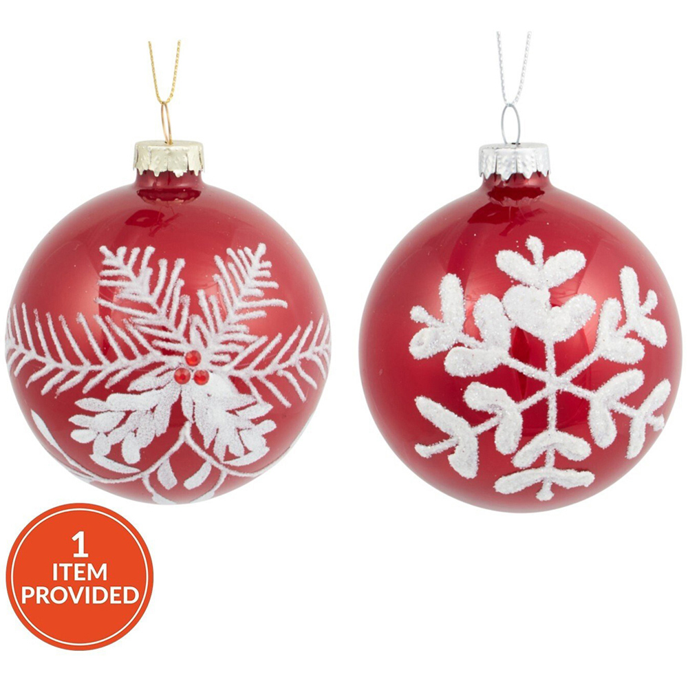 Ruby Red Winter Frost Bauble Image 1