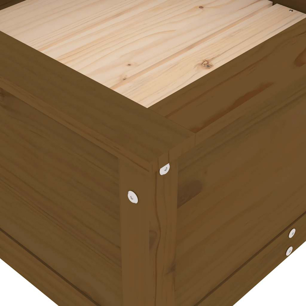 vidaXL Honey Brown Solid Pine Wood Garden Planter 39 x 82.5 x 82.5cm Image 6
