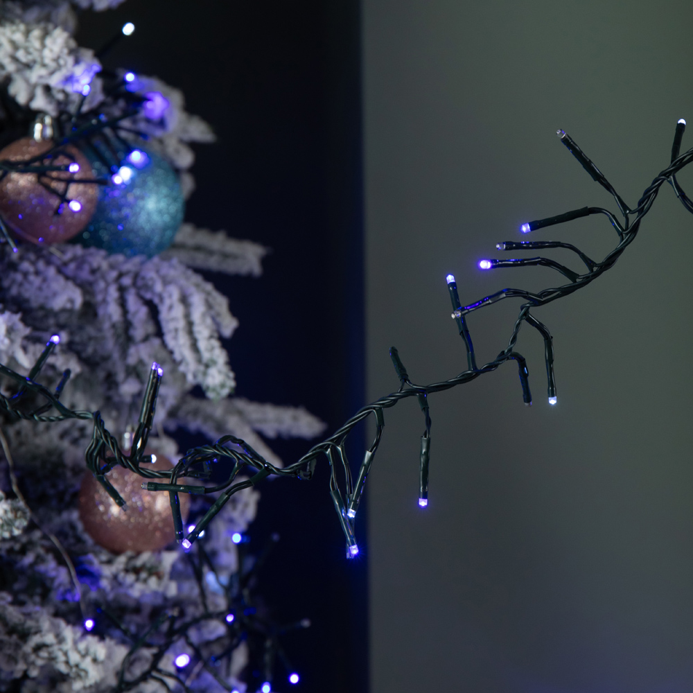 Samuel Alexander 960 Blue Purple and White LED Christmas Cluster Multi-Action String Light 12.4m Image 3