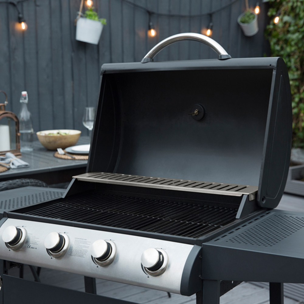 George Foreman Black 4 Burner Gas BBQ Image 5