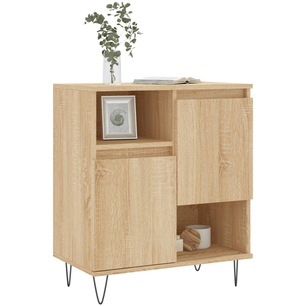 vidaXL 2 Door 2 Open Shelf Sonoma Oak Sideboard Image 3