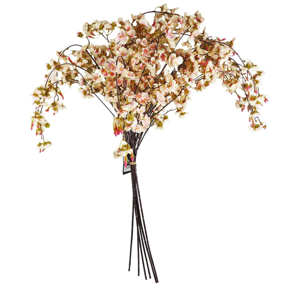 Leaf Natural Pink Trailing Cherry Single Stem Artificial Flower 6 Pack Image 1