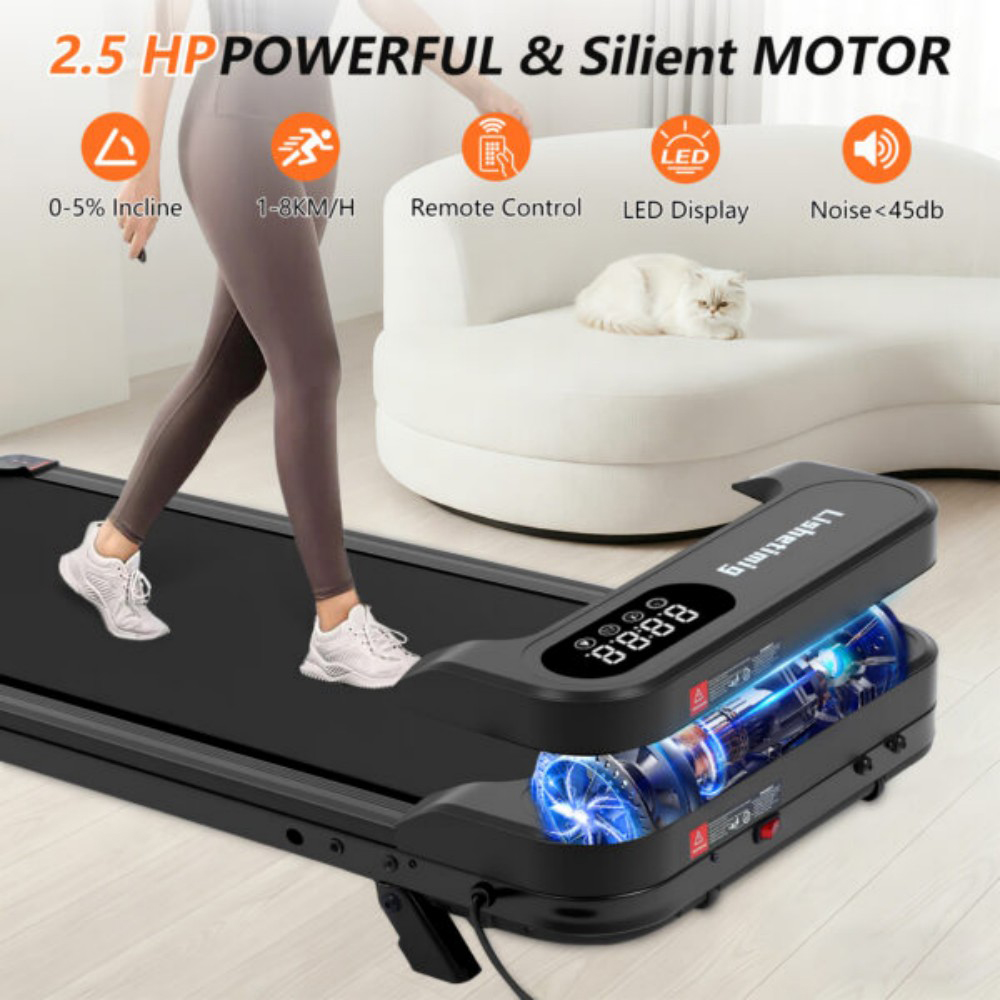 Willowmare 2.5HP Foldable Handrail Treadmill with Remote and LED Display Image 8