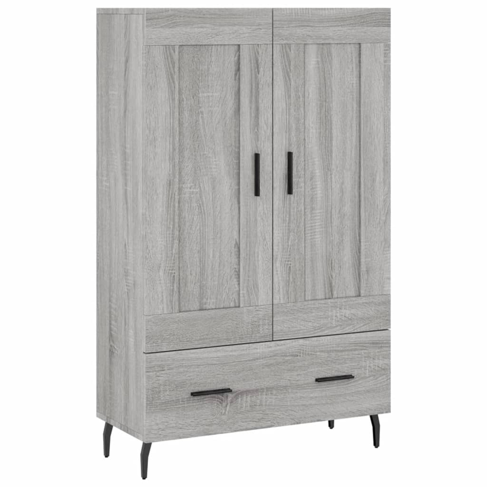 vidaXL 2 Door Single Drawer Grey Sonoma Highboard Image 2
