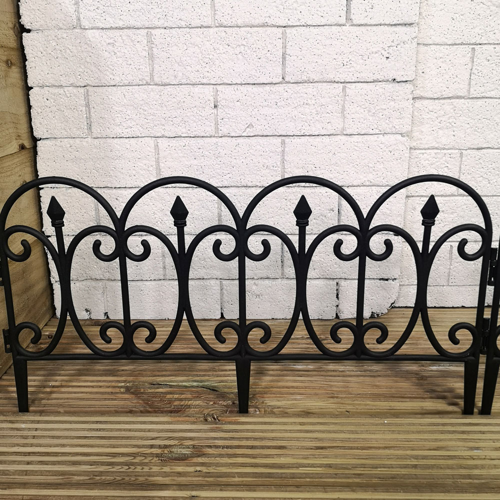 Samuel Alexander Black Ornate 4 x 6 Pack Garden Border Fence Edging Image 2