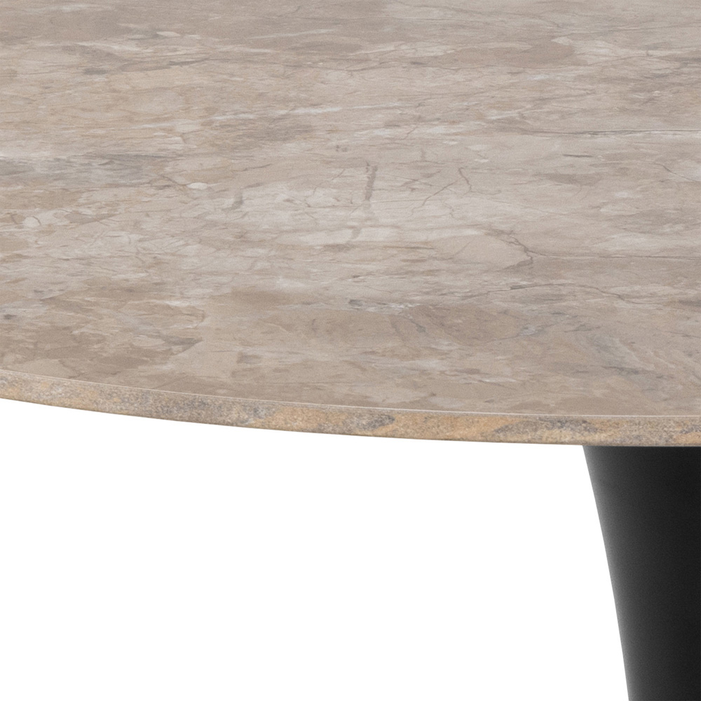 Florence Malta Brown and Black Ceramic Round Dining Table Image 3