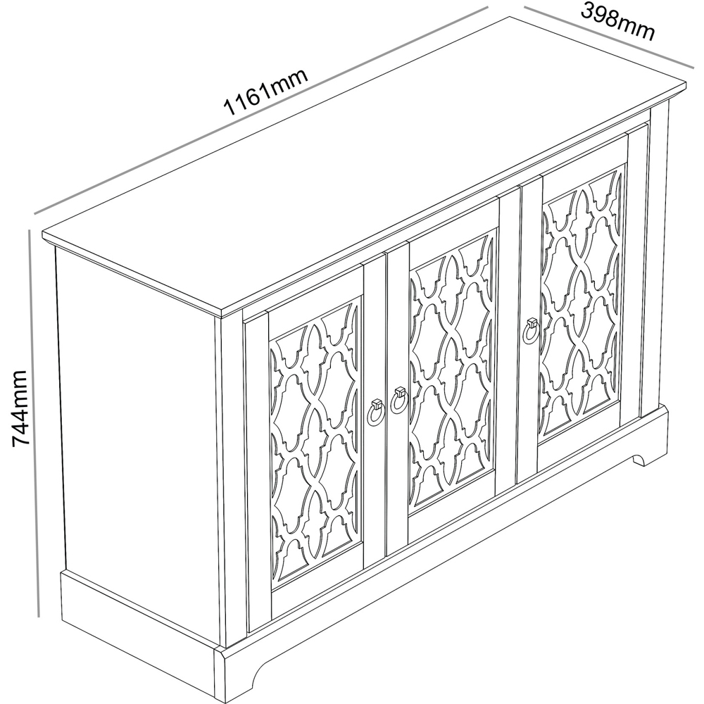 GFW Honiton 3 Door Ivory Sideboard Image 7