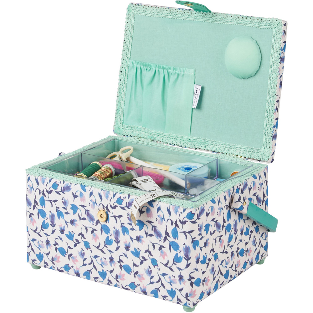 Sewing Online Multicolour Hearts and Buttons Medium Sewing Basket with Carry Handle Image 4