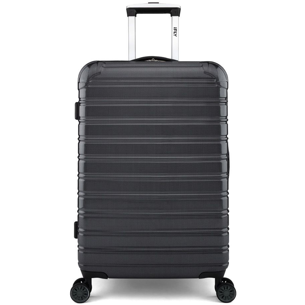 iFLY 3 Piece Jet Black Fibertech Hard Shell Spinner Travel Luggage Set Image 4