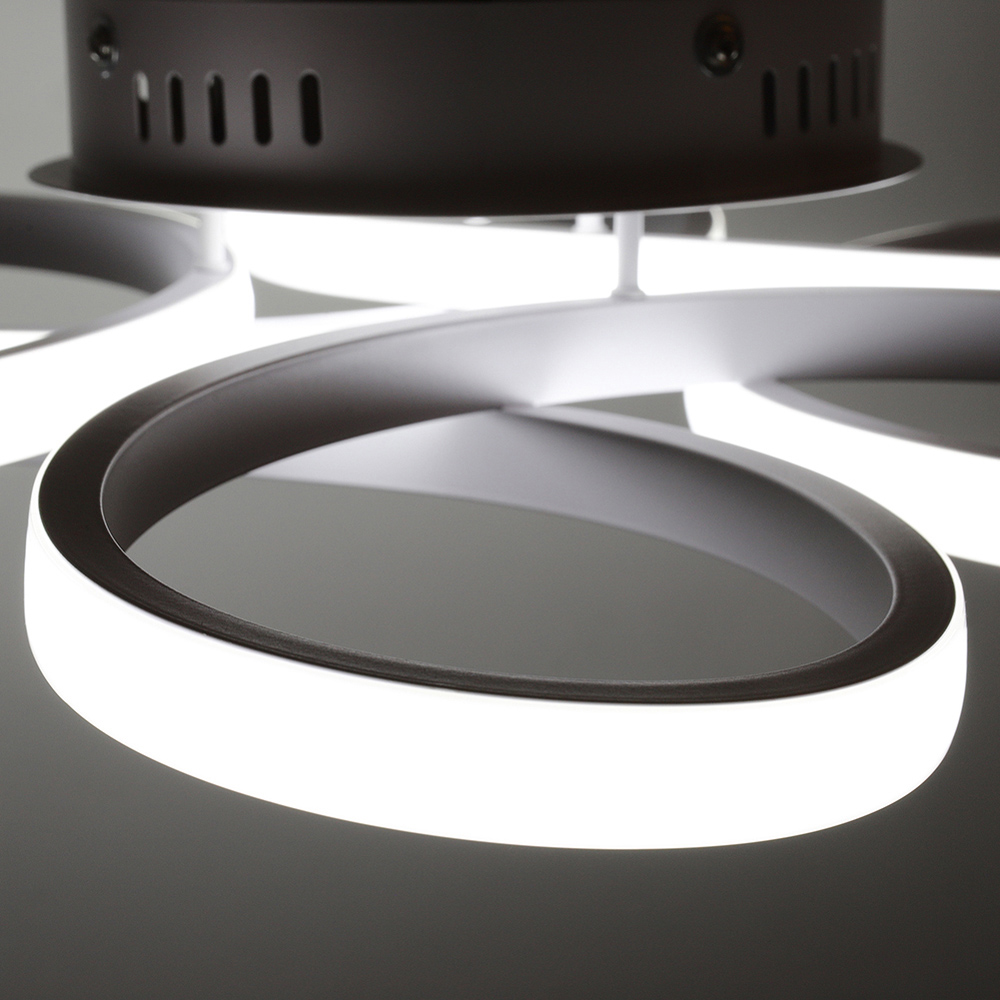Living and Home White Petal LED Semi Flush Ceiling Light Image 3