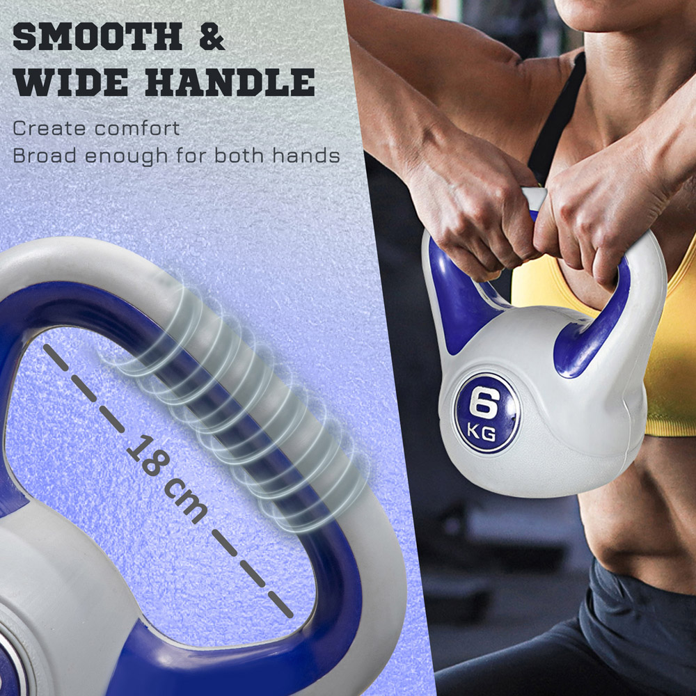 SPORTNOW Purple and Grey Kettle Bell with Handle 6kg Image 8