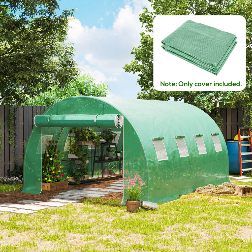 Outsunny 6.5 x 13 x 10ft Green Replacement Greenhouse Cover Image 5