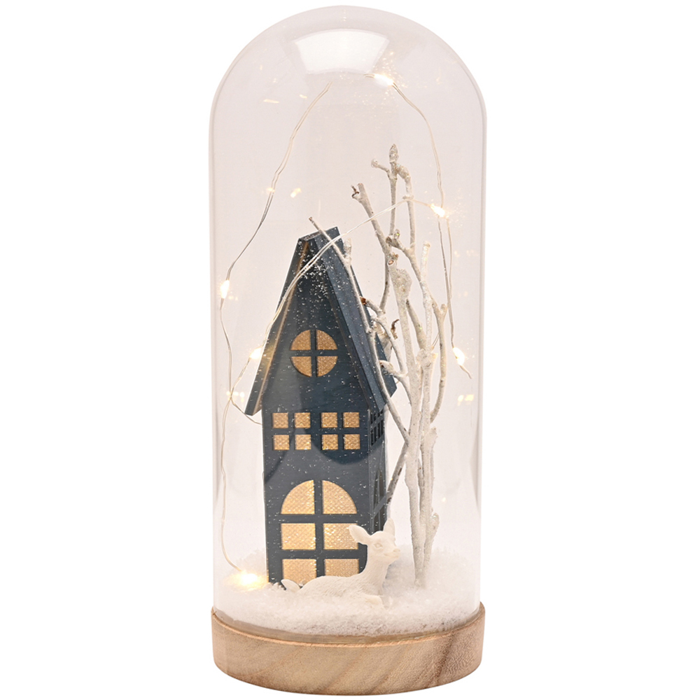 The Seasonal Gift Co Turtle Dove LED Dome House Christmas Decoration 21cm Image 1