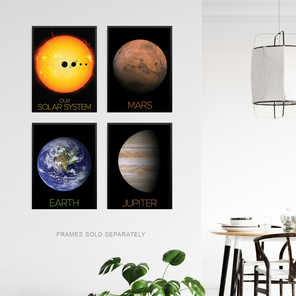 Artery8 Solar System and Planets Wall Art Print 30 x 41cm 4 Pack Image 3