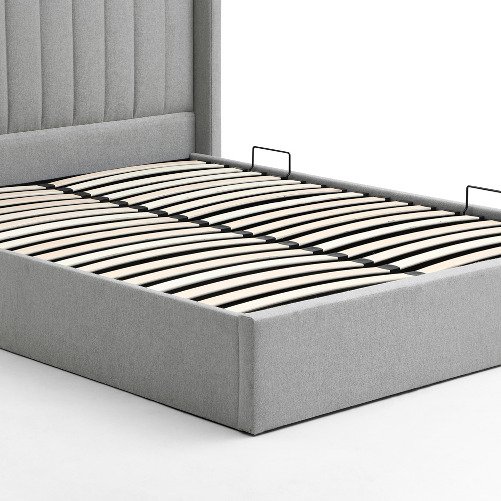 Atticus Super King Grey Faux Wool Ottoman Bed Image 7