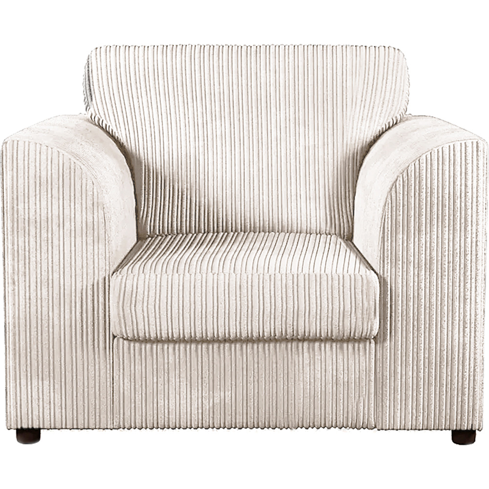 Luxor Single Seater Cream Jumbo Cord Armchair Image 2