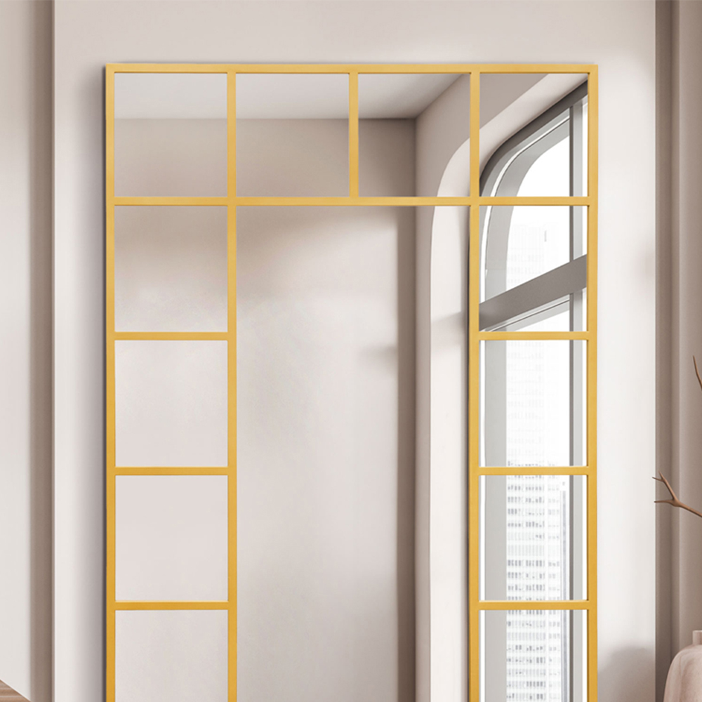 The Fenestra Gold Window Metal Leaner Wall Mirror 180 x 110cm Image 3