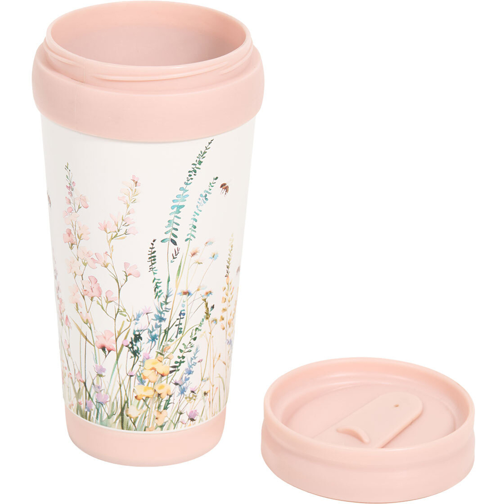 Floral Bees Travel Mug Ivory Image 4
