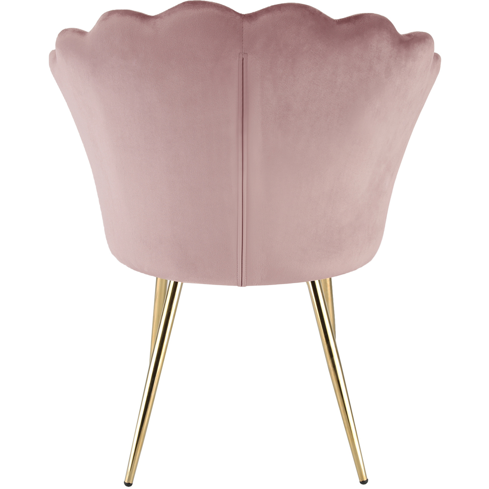 Freya Petal Back Accent Chair Velvet Uphostery - Pink Image 5
