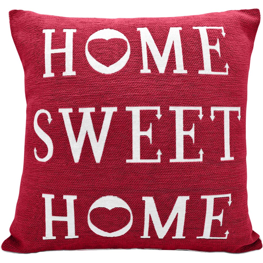 Velosso Home Sweet Home Red Filled Cushion 43 x 43cm 2 Pack Image 1